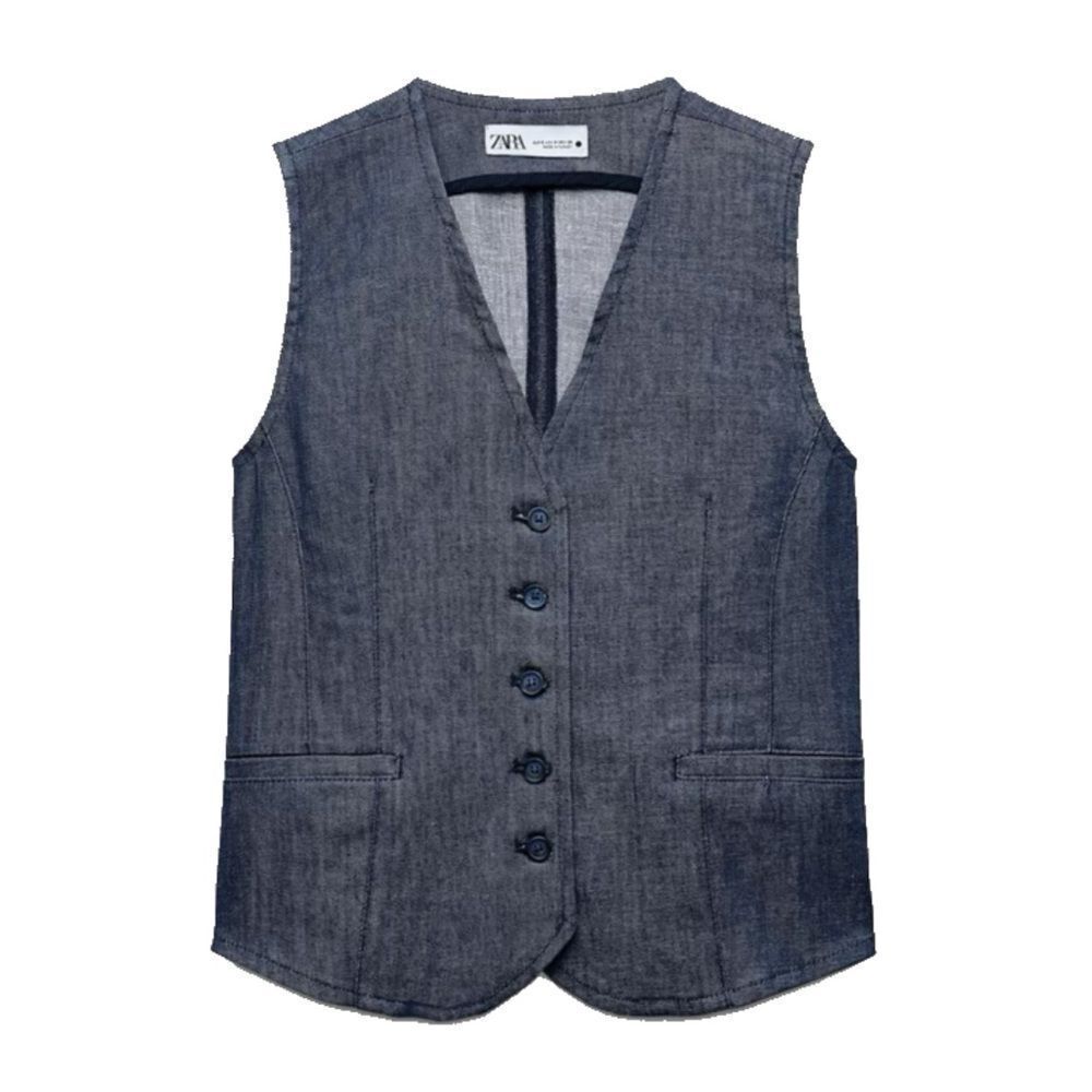 ⭕️ ZARA Denim Vest Top Blue Medium